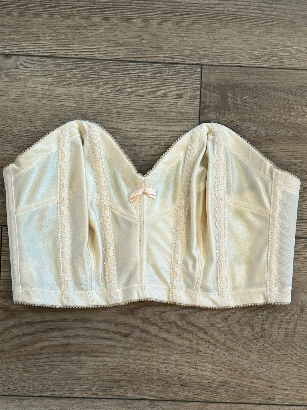 Vintage Wynette by Valmont 34C Longline Strapless Bra Bustier Shapewear Made USA
